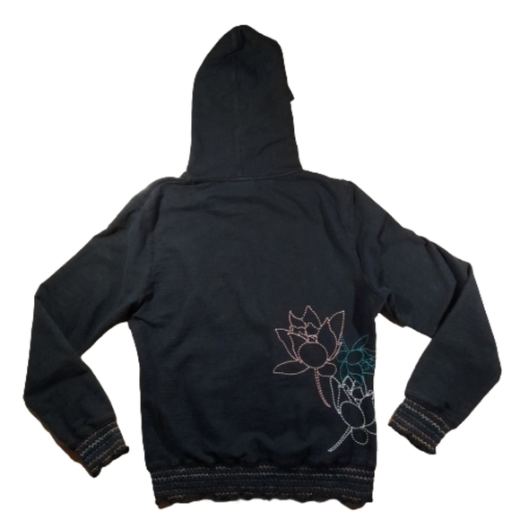 THE NORTH FACE Hoodie RARE Embroidered Size Medium black - Picture 7 of 13